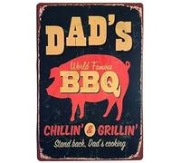 Mur Étain Panneau Le Barbecue De Papa: Un Endroit Relaxant Et Grillant Métal Étain Signe Décorative Affiche Drôle Tin Signs Pour Chambre Café Garage 20X30CM