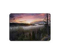 Mur Étain Panneau Lever De Soleil En Finlande Dans Le Parc National De Noux, Art Photographique, Paysage Metal Sign Décorative Tin Signs Drôle Affiche Pour Chambre Garage Cuisine 20X30CM