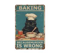 Mur Étain Panneau Pâtisserie Parce Que Le Meurtre Est Mal Drôle Métal Étain Signe Vintage Metal Sign Unique Tin Signs pour Maison Cuisine Restaurant S