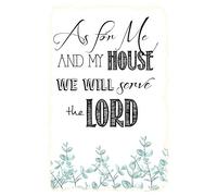 Mur Étain Panneau Quant À Moi Et À Ma Maison, Nous Servirons Le Seigneur (Drôle) Affiche Unique Métal Étain Signe Drôle Tin Signs Pour Café Salon Chambre M