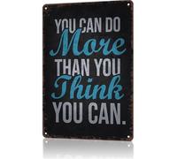 Mur Étain Panneau Vintage Vous Pouvez Faire Plus Que Penser Métal Étain Signe Vintage Metal Sign Décorative Tin Signs Pour Garage Chambre Salle De Bain M