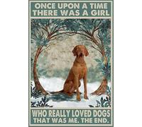 Mur Étain Panneau Vizslas Hongrois Bruns Il Était Une Fois Une Fille Qui Aimait Vraiment Les Chiens Musique Affiche Vintage Métal Étain Signe Unique Tin Signs Pour Cuisine Restaurant Chambre M