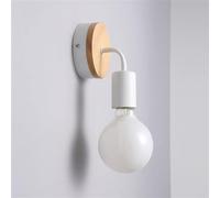 Mur européen léger en bois massif en fer mural mur moderne moderne loft loft noir lampe murale de la lampe murale simple tête e27 mur? Applique pour les enfants salon de chambre à coucher Bar lecture