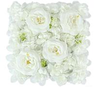 Mur floral de 40 cm avec éléments d'hortensia roses superposées pour l'amélioration de l'arche de mariage et les besoins de fond de photographie (40 x 40 cm, blanc)