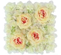 Mur floral de 40 cm avec éléments d'hortensia roses superposées pour l'amélioration de l'arche de mariage et les besoins de fond de photographie (40 x 40 jaune)