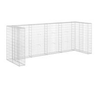 Mur Gabion Acier Galvanisé 320x100x120 cm 4 Poubelles | Grille soudée, résistant aux intempéries, facile à assembler, pour jardin ou patio