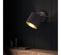 Mur Lampe Or Ess Chambre Tissu Spot Mobile Design Lampe Noir