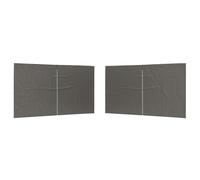 Mur Latéral pour Tente de Fête, 2 Pièces, 400x195 cm, Anthracite, PE | Résistant à l'eau et aux UV, fermeture éclair centrale, fixation facile, pliage compact, usage extérieur modéré