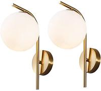 Mur Light Decor Decor Lampe Globe Globe Globe Murce, moderne Gold Metal câblé Harding Murce Murce Contemporary Wall Murd Lightture, pour la cuisine du couloir de chambre à coucher intérieure, 1PCS