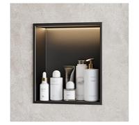 Mur moderne étanche en acier inoxydable avec lumière LED pour salle de bain StoEasy InstallatDesign Solution d'économie d'espace Parfait pour les douches et la décoration