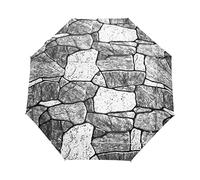 Mur Pierre Artistique Grise Parapluie Pliable Pliant à Ouverture Automatique Parapluies Pliant Coupe-Vent pour Voyager Plage Femmes Enfants Homme Fille