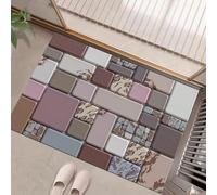 Mur Pierre Carré Paillasson D'Entrée Intérieur 50 X 80 Cm, Géométrie Créative Tapis Entree Interieur Lavable - Antidérapant - Lavable, pour L'Entrée, La Porte D'Entrée, Le Couloir Couleurs Mélangées
