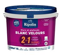 Mur & plafond 2 en 1 blanc velours - RIPOLIN - 10 L