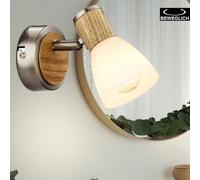 Mur Projecteur Pivotant Chambre-Salon Éclairage Verre Spot Bois Lampe