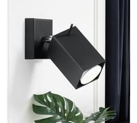 Applique murale noire applique murale salon spot murale noire, spot orientable acier, 1x GU10, LxH 10 x 15 cm