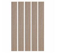 Mur TV DECOON - Lot de 5 Panneau tasseaux bois 250 x 30 x 1,9 cm - Décor chêne / Feutrine grise - 3,75M²