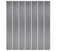 Mur TV - Lot de 7 Panneaux tasseaux Bois 250 x 30 x 1,9 cm - décor alu/Feutrine Noir - 5,25m²