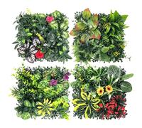 Mur Végétal 25x25cm Panneaux Brise Vue Set | Haie Artificielle Résistante UV - Décor Vert Réaliste | Structure PP Résistante Intempéries - Usage Intérieur Extérieur | Mariage Balcon Jardin Terrasse Bu