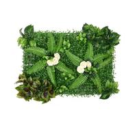 Mur Végétal Artificiel 40x60cm Haie Artificielle Panneaux Muraux de Faux Feuillage, Écran de Clôture Antivol de Jardin Extérieu, Décoration Murale pour Jardin,Extérieur,Cour,Balcon,Terrasse,Patio (C)