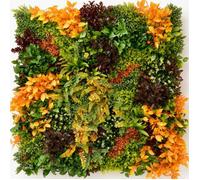 Mur végétal artificiel Amazone Automne 1 m² - panneau dense vert orange jaune pourpre