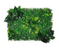 Mur végétal artificiel avec fleurs artificielles, 40 cm x 60 cm Décoration d'intérieur Fleur artificielle Plante murale Lys Jungle Feuille Panneau Herbe(Picture Color-18)