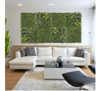 HOME DECO FACTORY - HD0461, Mur Végétal Artificiel Panache - Plante Décorative Moderne - Effet Naturel - Installation Facile - 50x50 cm - Couleur Verte