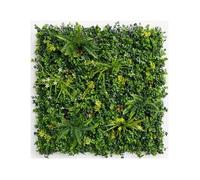 Mur vegetal artificiel Vegetal Chic 1 m2 - panneau dense vert blanc jaune