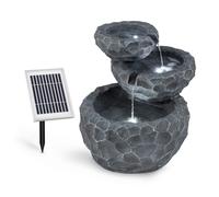 blumfeldt Murach - Fontaine Solaire en Cascade, Fontaine de Jardin, éclairage LED, Panneau Solaire 2kW, Patterie 2000mAh, en polyrésine résistante au Gel