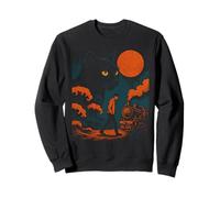 Murakami Surreal Cat Night Kafka Train au Clair de Lune Sweatshirt