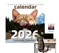 mural Cats 2026 - animal humoristique | Présentation du mois de janvier à décembre avec de jolies opportunités de photos, planificateur annuel pratique pour le cadeau de