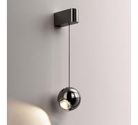 Mural de Globe Moderne créatif Globe Globe Aluminium Murce Mural avec Une Teinte en Verre Transparent, Mode 3 Color Nordic Nordic Rettracte Hanging Wire Wall Lampe 5W Contemporary Art Deco Lighting