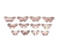 Mural Décoratif Papillon 3D pour colle Ni Grumeaux Mural Décoratif(Rose gold (12 pcs))
