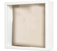Mural en pour bois avec Fermeture Magnétique Sécurisée Mural(white 5*5inch) | Design profond pour idéal, parfait pour fleurs séchées, spécimens végétaux, ombres portées esthétiques