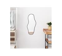 Mural Miroir de Maquillage Coiffeuse Cosmétique Décoration de Chambre à Coucher Salle de Bain Salon Intérieur Noir 70x30 cm
