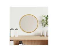 Miroir Mural Doré Ø 60 cm Rond Maquillage Coiffeuse Salle de Bain vidaXL