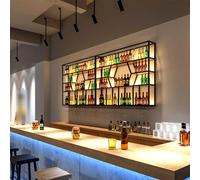 Mural Moderne En Métal Porte Bouteilles,Vintage Etagère À Vin En Métal Étagères,Bouteille Muraux Métalique Étagère À Vin Étagères Présentoir De Stockage De Vin Multifonctionnel ( Size : 200*120*20cm )
