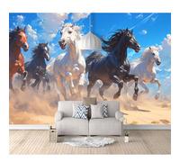 Mural Panoramic 3D Self-adhesive Wallpaper Running horse animals 100x70cm Living Room Bedroom Tv Background Wall Hd Printing Custom Tapestry Photo Poster