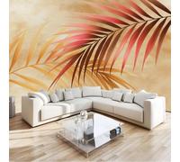 Mural Personnalisé 3D Plantes Abstraites Feuilles De Palmier Papier Peint, Papier Peint Panoramique Shabby Chic pour Salon Chambre d'enfants Restaurant Décoration Murale 350 x 256 cm