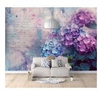 Mural Photo Self-adhesive Wallpaper Vintage hydrangea purple 100x70cm 3D Bedroom Wall Sticker Art Poster Picture