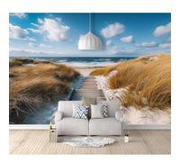 Mural Photo Self-adhesive Wallpaper Wooden bridge on the beach with an optical illusion landscape 100x70cm 3D Bedroom Wall Sticker Art Poster Picture