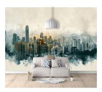 Mural Self-adhesive Wallpaper 3D Painted abstract blue city building 100x70cm Photo Modern Living Room Wall Background Tv Sofa Study Home Decoration