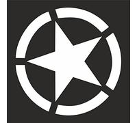 mural stickers Autocollant étoile militaire US Army Jeep Renegade Suzuki, tout-terrain, 4 x 4, diamètre 30 cm, blanc