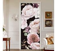 Murale 3D Porte Autocollant Pvc Autocollants Autocollants Papier Peint Pour Salon Chambre Porte Décor À La Maison Autocollant Pivoine Fleur Blanche 80 X 200 Cm - Photos De Porte - Peintures Murales D