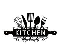 murale de cuisine - Œuvre d'art en métal rustique - Style campagne - Lettre vintage Accent - Structure légère à suspendre - Mot décoratif pour la salle de cuisson du repas - Appartement de