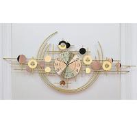 Murale Géante 100cm, Pendule Murale Moteur en Métal Horloge Numérique Murale pour Le Salon Créatif Horloge Murale Silencieuse Créative Décoration Intérieur, Gold, 120 * 60cm