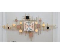 Murale Géante 100cm, Pendule Murale Moteur en Métal Horloge Numérique Murale pour Le Salon Créatif Horloge Murale Silencieuse Créative Décoration Intérieur, Gold, 120 * 59cm