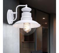 Applique d'extérieur LED lampe de porte d'entrée lampe de façade lanterne applique murale blanc, verre acier, 11W 1055lm, LxHxP 21,5 x 27 x 24,7 cm