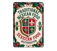 Murale Métal Panneau Cuisine Mexicaine Traditionnelle Classics Affiche En Métal Drôle Décoration Poster Peinture Pour Restaurant Bain Bar M