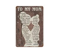 Murale Métallique, À Ma Maman, Noël De La Part De Sa Fille, Métal Mur Affiche Durable, Robuste Métal Mur Signe pour Café Bar Chambre, 20X30Cm