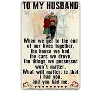 Murale Métallique, À Mon Mari, Plaque Deco Metal Robuste, Décoratif Étain Signe pour Jardin Café Parc, 20X30Cm